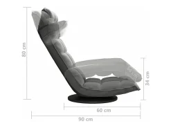 New vidaxl Cadeira de piso giratória veludo -escuro Cinzento