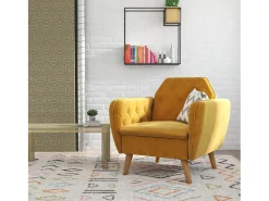 Novogratz Cadeira decorativa com estofo em veludo^ Poltrona