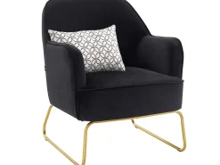 Poltrona|Loft24 Cadeira decorativa com estofo em veludo Preto