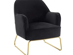 Poltrona|Loft24 Cadeira decorativa com estofo em veludo Preto