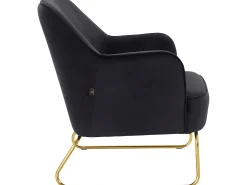 Poltrona|Loft24 Cadeira decorativa com estofo em veludo Preto
