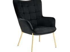 New Loft24 Cadeira decorativa com estofo em veludo Preto