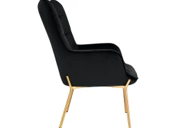 New Loft24 Cadeira decorativa com estofo em veludo Preto
