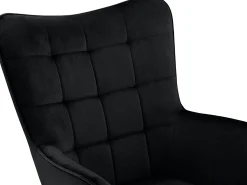 New Loft24 Cadeira decorativa com estofo em veludo Preto