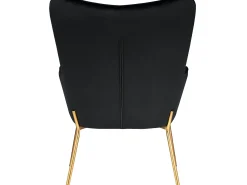 New Loft24 Cadeira decorativa com estofo em veludo Preto
