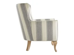 Hot Dorel Home Cadeira decorativa em linho tecido com riscas cinzentas Cinzento
