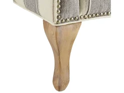 Hot Dorel Home Cadeira decorativa em linho tecido com riscas cinzentas Cinzento