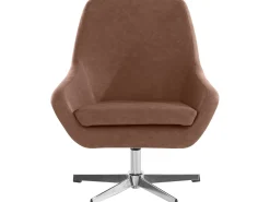 Discount Loft24 Cadeira decorativa em PU escuro Castanho