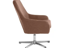 Discount Loft24 Cadeira decorativa em PU escuro Castanho