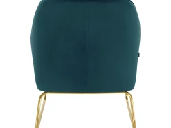 Discount Loft24 Cadeira decorativa estofada em veludo de petróleo Azul