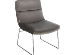 Poltrona|Loft24 Cadeira decorativa estofada em veludo . Cinzento