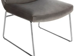 Poltrona|Loft24 Cadeira decorativa estofada em veludo . Cinzento