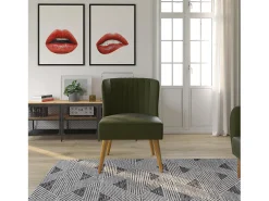Poltrona|Novogratz Cadeira decorativa estofada em linho Verde