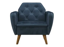 Poltrona*Novogratz Cadeira decorativa estofada em veludo . Azul