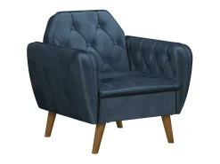 Poltrona*Novogratz Cadeira decorativa estofada em veludo . Azul