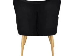 Outlet Loft24 Cadeira decorativa estofada com banco de veludo Preto
