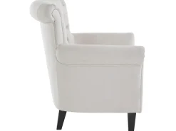 Poltrona*Loft24 Cadeira decorativa estofada em tecido creme Branco