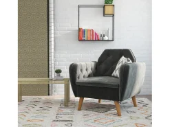 Novogratz Cadeira decorativa estofada em veludo .^ Poltrona