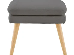 Poltrona*Loft24 Cadeira decorativa estofada com banco em PU antracite Preto