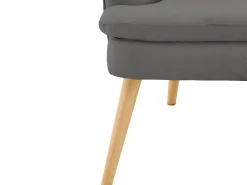 Poltrona*Loft24 Cadeira decorativa estofada com banco em PU antracite Preto