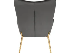 Poltrona|Loft24 Cadeira decorativa estofada em veludo . Cinzento
