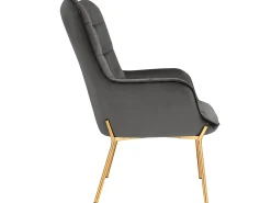 Poltrona|Loft24 Cadeira decorativa estofada em veludo . Cinzento