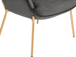 Poltrona|Loft24 Cadeira decorativa estofada em veludo . Cinzento