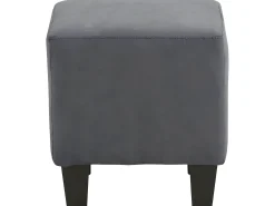 Poltrona|Loft24 Cadeira decorativa estofada com banco em microfibra antracite Cinza antracite