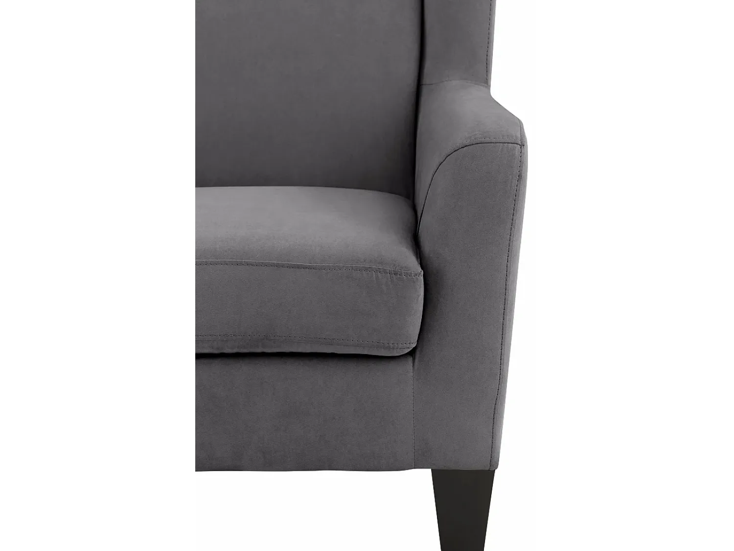 Poltrona|Loft24 Cadeira decorativa estofada com banco em microfibra antracite Cinza antracite