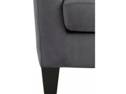 Poltrona|Loft24 Cadeira decorativa estofada com banco em microfibra antracite Cinza antracite