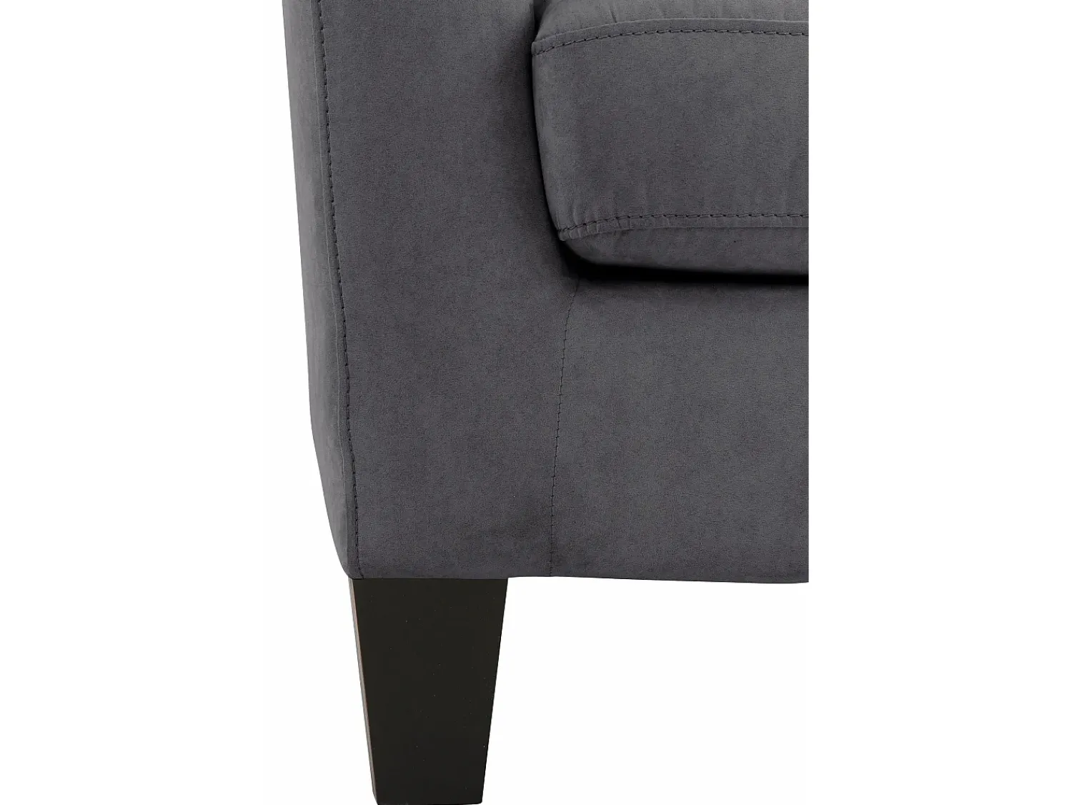 Poltrona|Loft24 Cadeira decorativa estofada com banco em microfibra antracite Cinza antracite