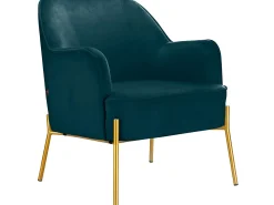 Online Loft24 Cadeira decorativa estofada em veludo de petróleo Azul