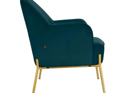 Online Loft24 Cadeira decorativa estofada em veludo de petróleo Azul