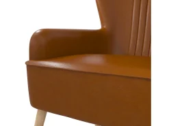 Poltrona*Dorel Home Cadeira decorativa estofada em pele sintética camel Castanho