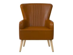 Poltrona*Dorel Home Cadeira decorativa estofada em pele sintética camel Castanho