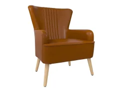 Poltrona*Dorel Home Cadeira decorativa estofada em pele sintética camel Castanho