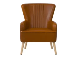 Poltrona*Dorel Home Cadeira decorativa estofada em pele sintética camel Castanho