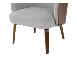 Best Loft24 Cadeira decorativa estofada em estofo dolly teddy claro Cinzento