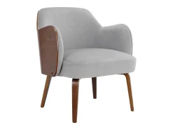 Best Loft24 Cadeira decorativa estofada em estofo dolly teddy claro Cinzento