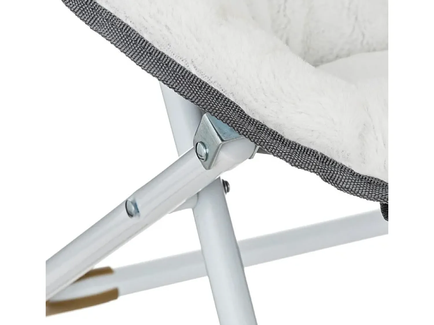 Poltrona|Atmosphera Cadeira dobrável em poliéster cinzento 48,5x47x36cm Branco