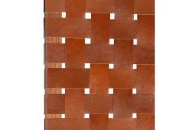 Outlet vidaxl Cadeira dobrável tiras cruzadas couro genuíno Castanho