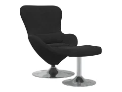 vidaxl Cadeira Egg com Puff Veludo^ Poltrona
