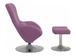 vidaxl Cadeira Egg com Puff Roxo Veludo^ Poltrona