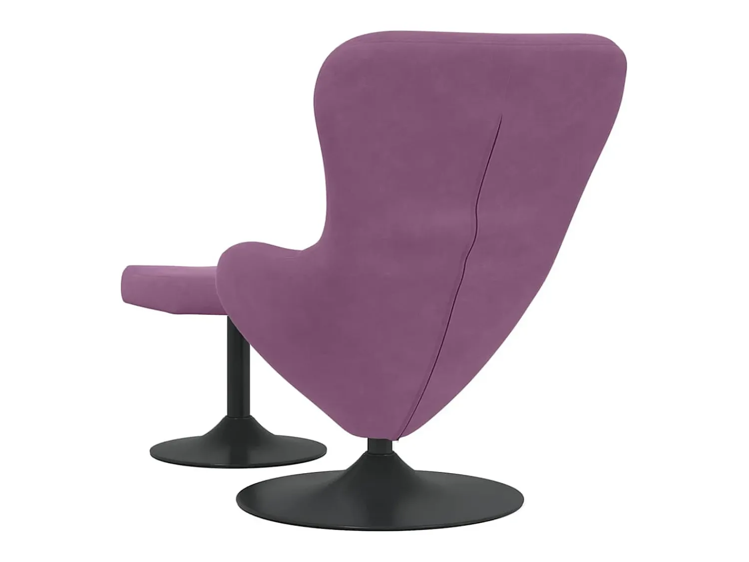 vidaxl Cadeira Egg com Puff Roxo Veludo^ Poltrona