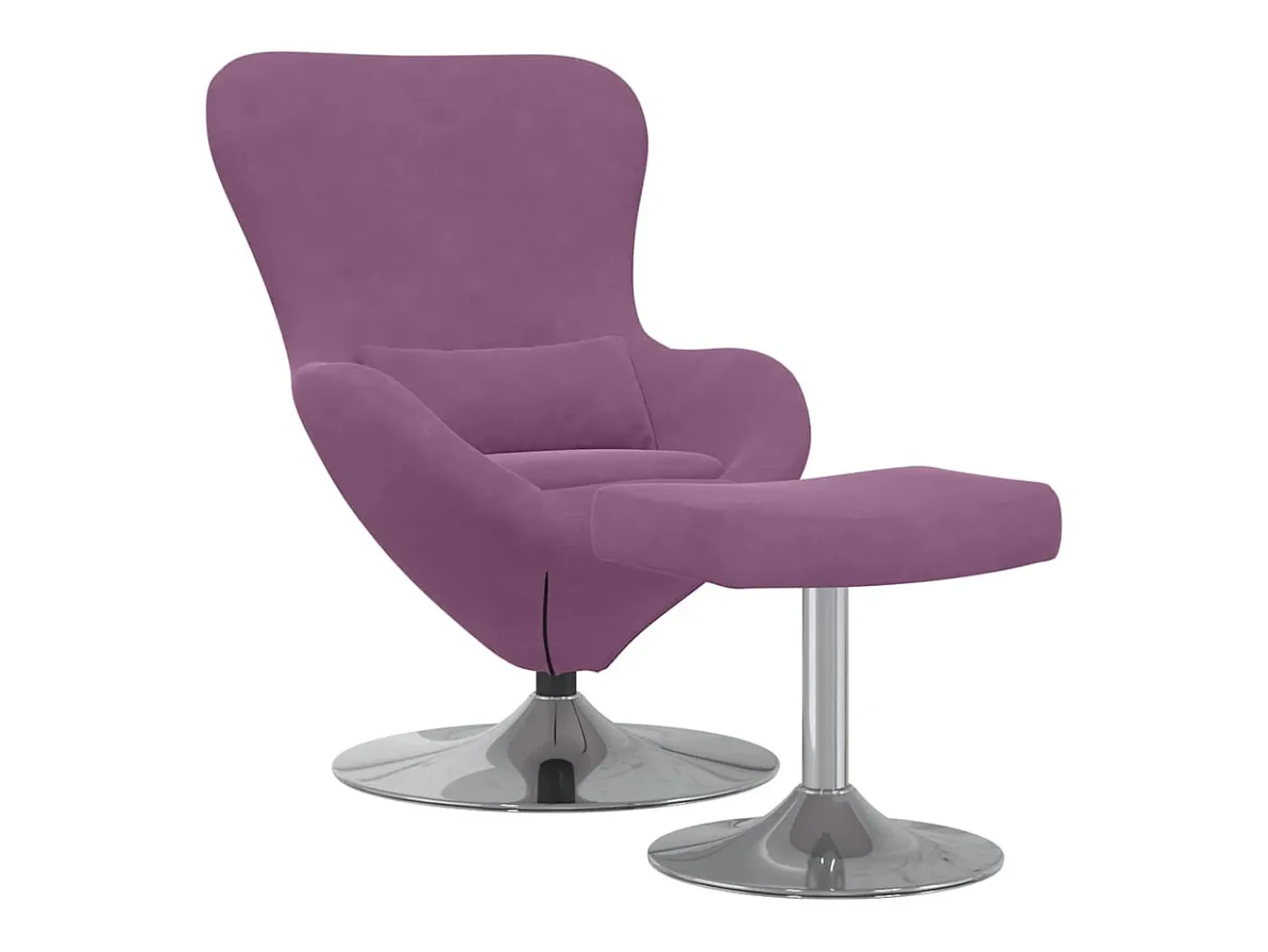 vidaxl Cadeira Egg com Puff Roxo Veludo^ Poltrona
