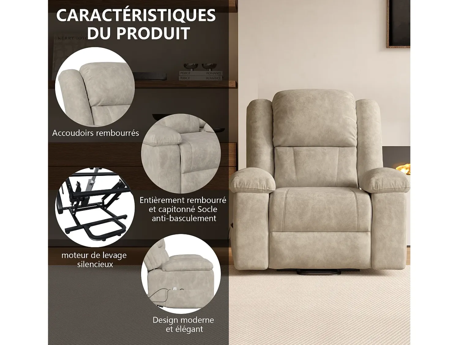 Cadeira elétrica de luxo para relaxamento e massagem^ Poltrona