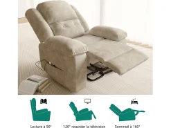 Poltrona| Cadeira elétrica de luxo para relaxamento e massagem Cinzento