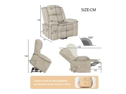 Poltrona| Cadeira elétrica de luxo para relaxamento e massagem Cinzento