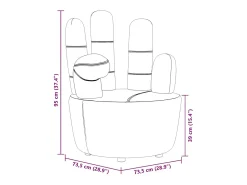 Poltrona*vidaxl Cadeira em forma de mão veludo Cinzento