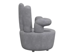 Poltrona*vidaxl Cadeira em forma de mão veludo Cinzento